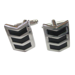 Black Chevron Design Cufflinks